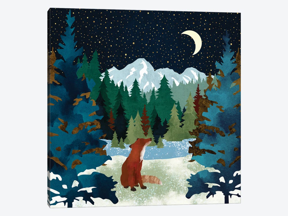 Winter Fox Vista by SpaceFrog Designs 1-piece Canvas Art Print