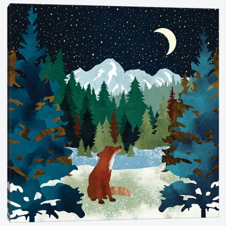 Winter Fox Vista Canvas Print #SFD418} by SpaceFrog Designs Canvas Art