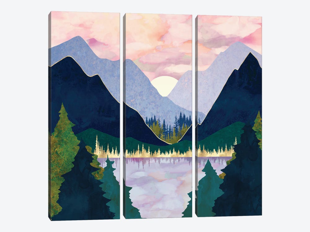 Winter Mountain Lake by SpaceFrog Designs 3-piece Canvas Art