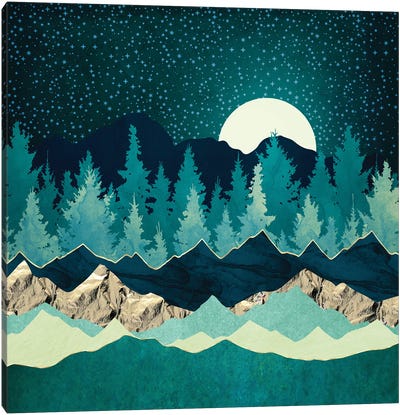 Sage Forest Canvas Art Print - Moon Art
