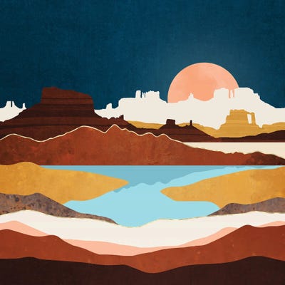 Desert Moon Lake by SpaceFrog Designs canvas print