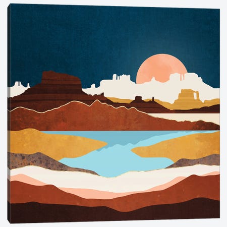 Desert Moon Lake Canvas Print #SFD423} by SpaceFrog Designs Canvas Art Print
