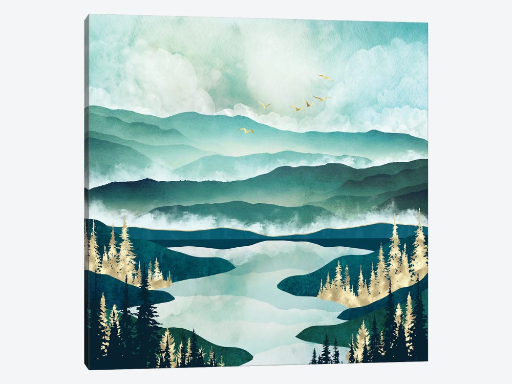 Misty Lake by SpaceFrog Designs 1-piece Canvas Art Print