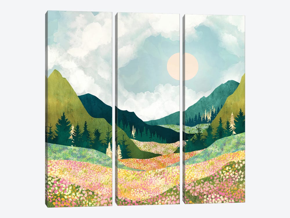 Spring Flower Vista by SpaceFrog Designs 3-piece Canvas Print