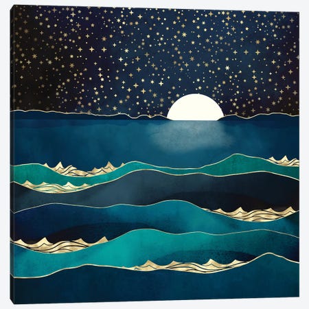 Moonlit Stars Canvas Print #SFD430} by SpaceFrog Designs Canvas Artwork