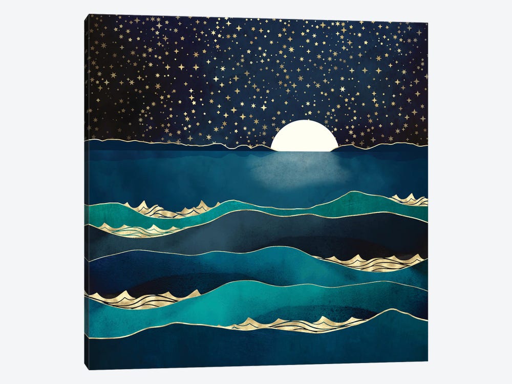 Moonlit Stars by SpaceFrog Designs 1-piece Canvas Print