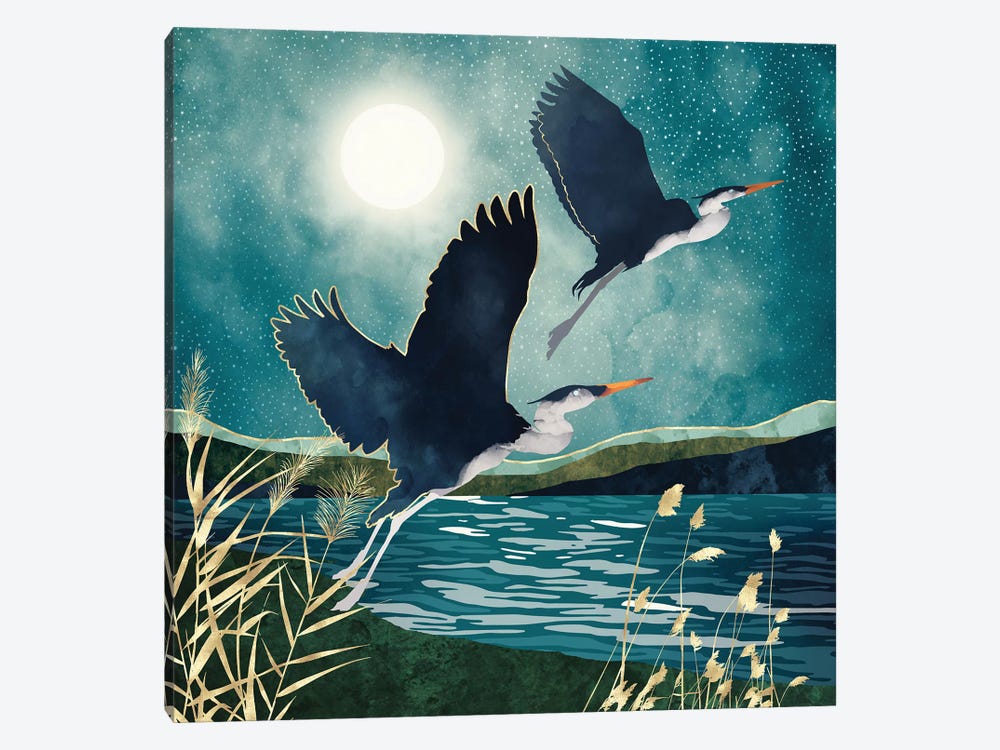 Evening Heron by SpaceFrog Designs 1-piece Canvas Art