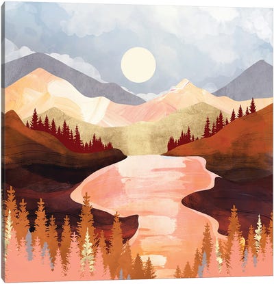 Mountain Forest Lake Canvas Art Print - SpaceFrog Designs