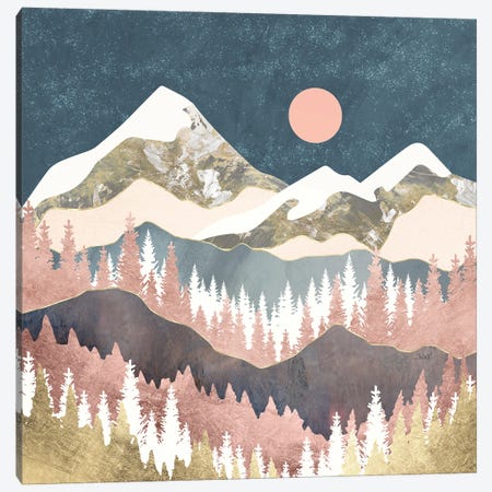 Winter Peaks Canvas Print #SFD434} by SpaceFrog Designs Art Print