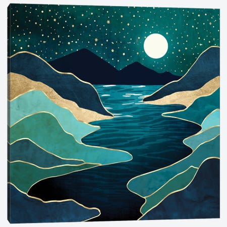 Moon Water Vista Canvas Print #SFD435} by SpaceFrog Designs Canvas Print