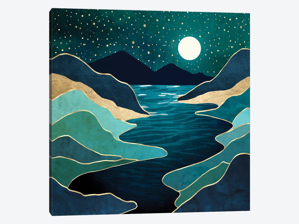 Moon Water Vista by SpaceFrog Designs 1-piece Canvas Art