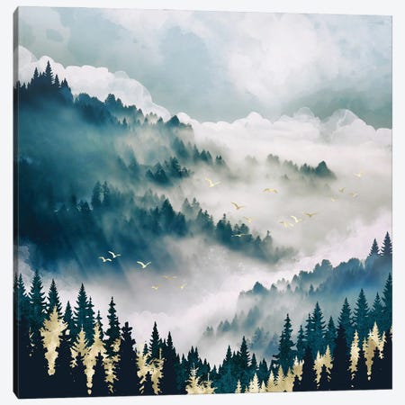 Misty Mountains Canvas Print #SFD437} by SpaceFrog Designs Art Print