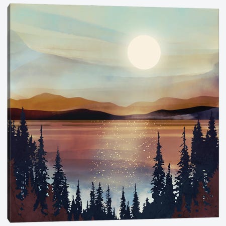 Summer Lake Sunset Canvas Print #SFD438} by SpaceFrog Designs Canvas Wall Art