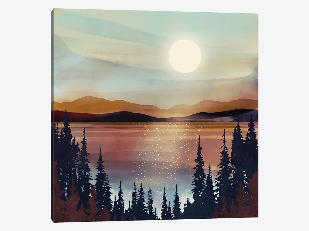 Summer Lake Sunset by SpaceFrog Designs 1-piece Canvas Print