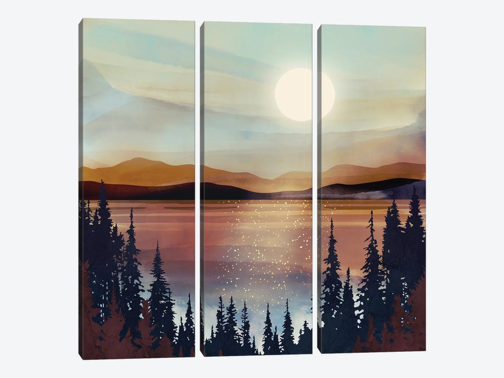 Summer Lake Sunset by SpaceFrog Designs 3-piece Canvas Print