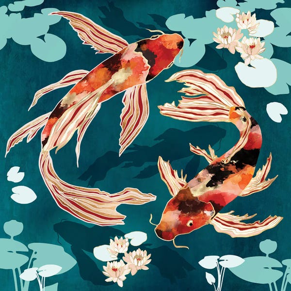 Lilies: Metallic Koi VII by SpaceFrog Designs
