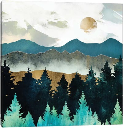 Forest Mist Canvas Art Print - Pine Tree Art