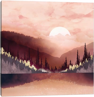 Autumn Reflection Canvas Art Print - Mountain Sunrise & Sunset Art