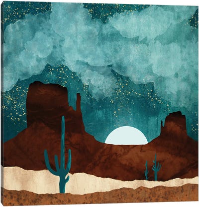 Desert Night Canvas Art Print - Night Sky Art