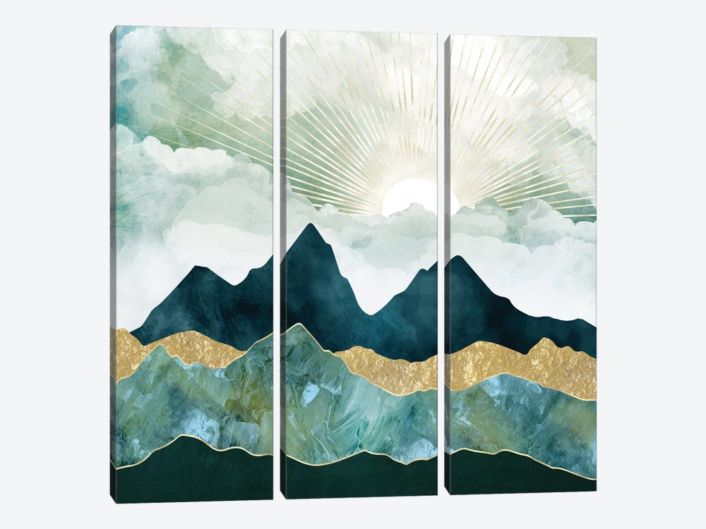 Golden Sunrise by SpaceFrog Designs 3-piece Canvas Print
