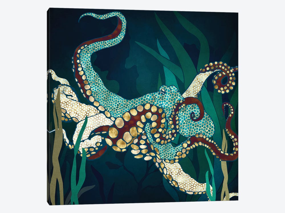 Metallic Octopus V by SpaceFrog Designs 1-piece Canvas Art