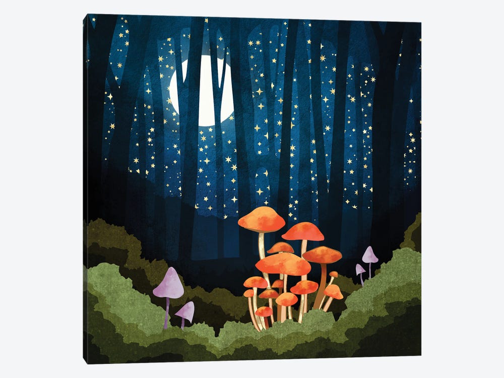 Midnight Mushrooms by SpaceFrog Designs 1-piece Art Print