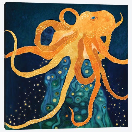 Octopus Dream Canvas Print #SFD454} by SpaceFrog Designs Art Print