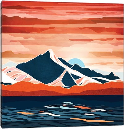Retro Ocean Sunset Canvas Art Print - '70s Sunsets