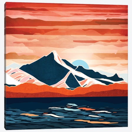 Retro Ocean Sunset Canvas Print #SFD457} by SpaceFrog Designs Canvas Print