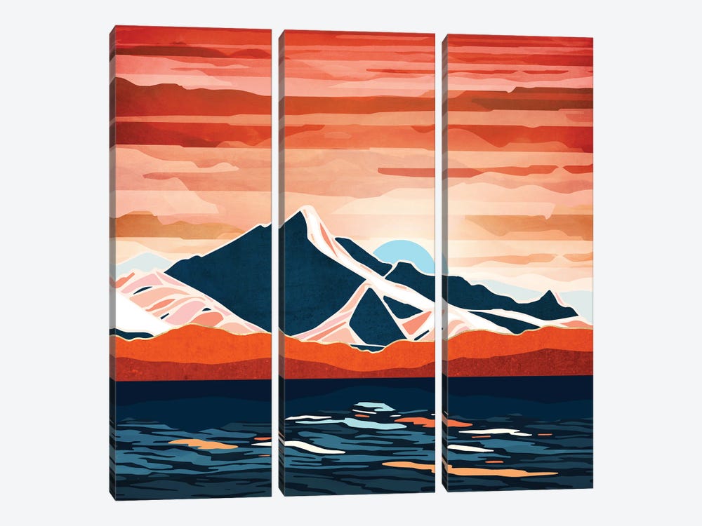 Retro Ocean Sunset by SpaceFrog Designs 3-piece Canvas Art