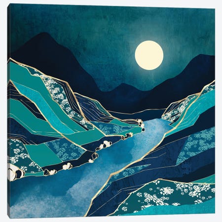 Spring River Night Canvas Print #SFD458} by SpaceFrog Designs Canvas Artwork