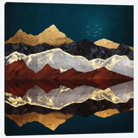 Mountain Peak Reflection Canvas Print #SFD459} by SpaceFrog Designs Canvas Artwork