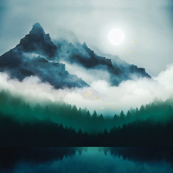 Mist & Fog: Midnight Moon Reflection by SpaceFrog Designs