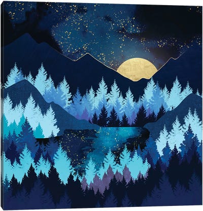 Moon Forest Canvas Art Print - SpaceFrog Designs