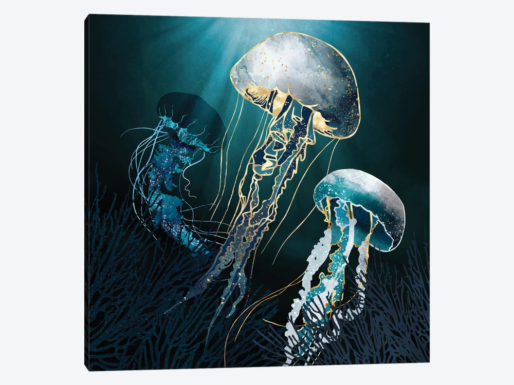 Metallic Jellyfish V by SpaceFrog Designs 1-piece Art Print