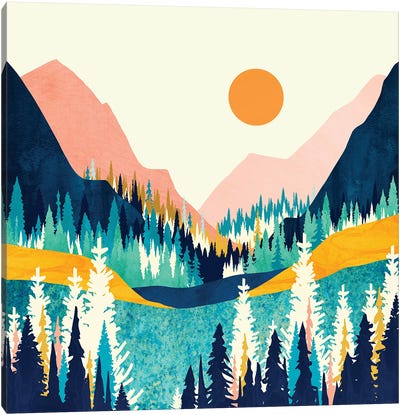 Summer Valley Vista Canvas Art Print - SpaceFrog Designs