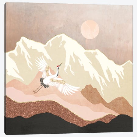 Sugar Mountain Crane Canvas Print #SFD467} by SpaceFrog Designs Canvas Artwork