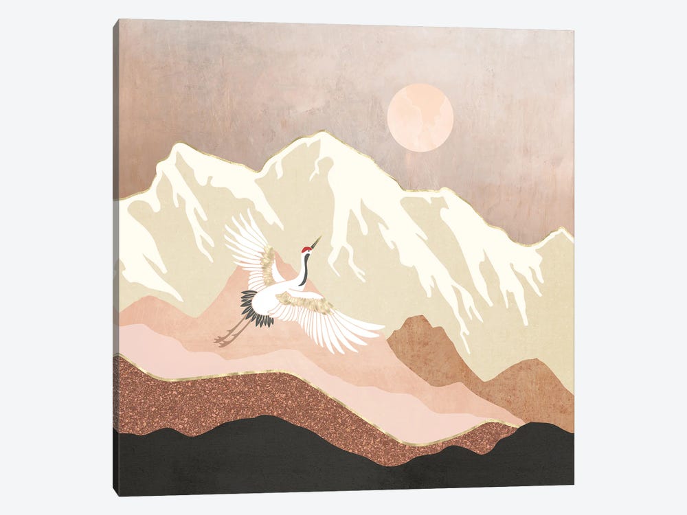 Sugar Mountain Crane by SpaceFrog Designs 1-piece Canvas Art Print