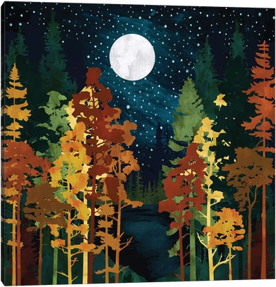 Autumn Lake Canvas Art Print - SpaceFrog Designs