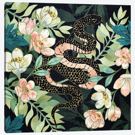 Metallic Floral Snake Canvas Print #SFD478} by SpaceFrog Designs Canvas Artwork