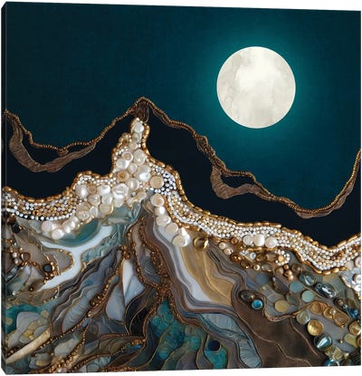Jewel Mountain Canvas Art Print - Moon Art