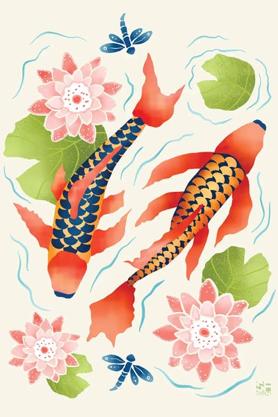 Lotuses: Koi Pond I by SpaceFrog Designs
