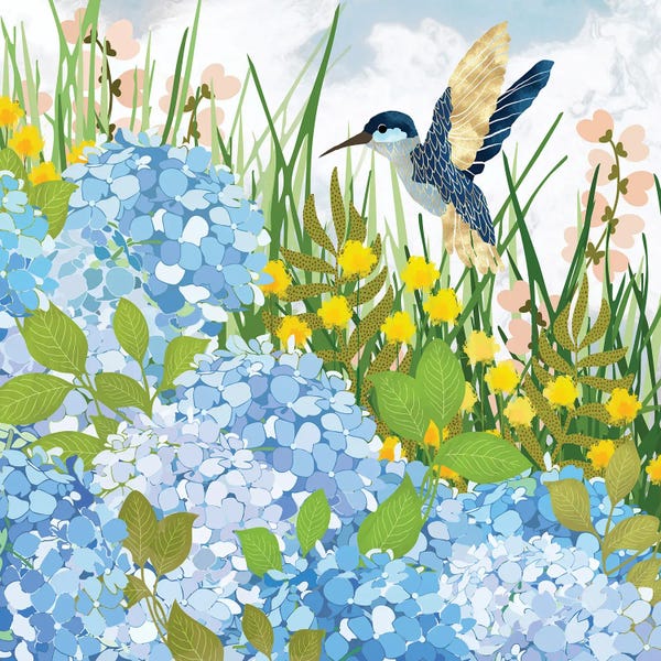 Hydrangeas: Hummingbird Summer Garden by SpaceFrog Designs