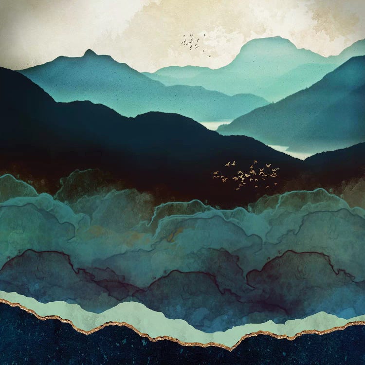 Indigo Mountains by SpaceFrog Designs wall art