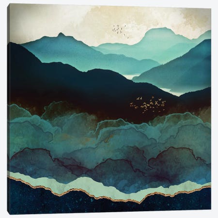 Indigo Mountains Canvas Print #SFD56} by SpaceFrog Designs Canvas Art Print