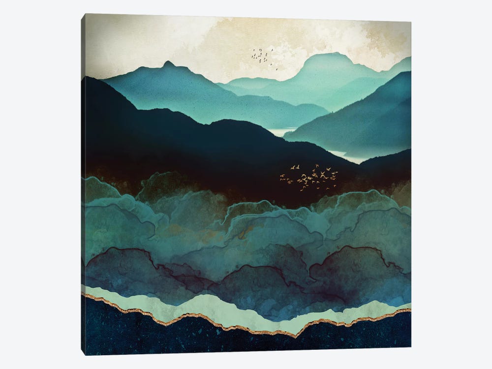 Indigo Mountains by SpaceFrog Designs 1-piece Canvas Art