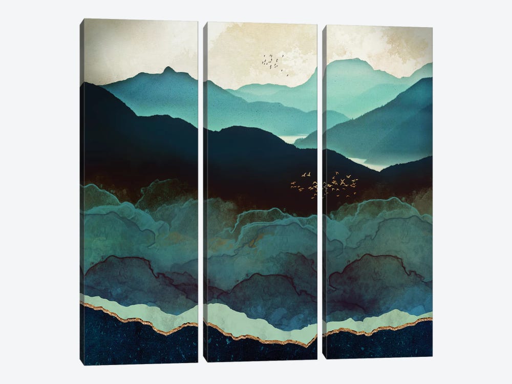 Indigo Mountains by SpaceFrog Designs 3-piece Canvas Artwork