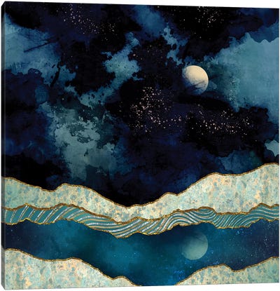 Indigo Sky Canvas Art Print - Pantone 2020 Classic Blue