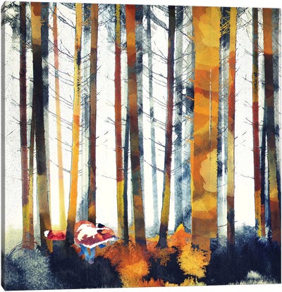 Autumn Hunt Canvas Art Print - Birch Tree Art