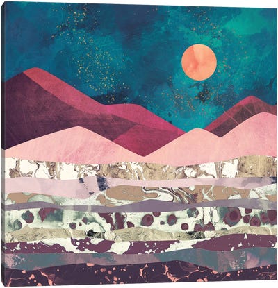 Magenta Mountain Canvas Art Print - SpaceFrog Designs